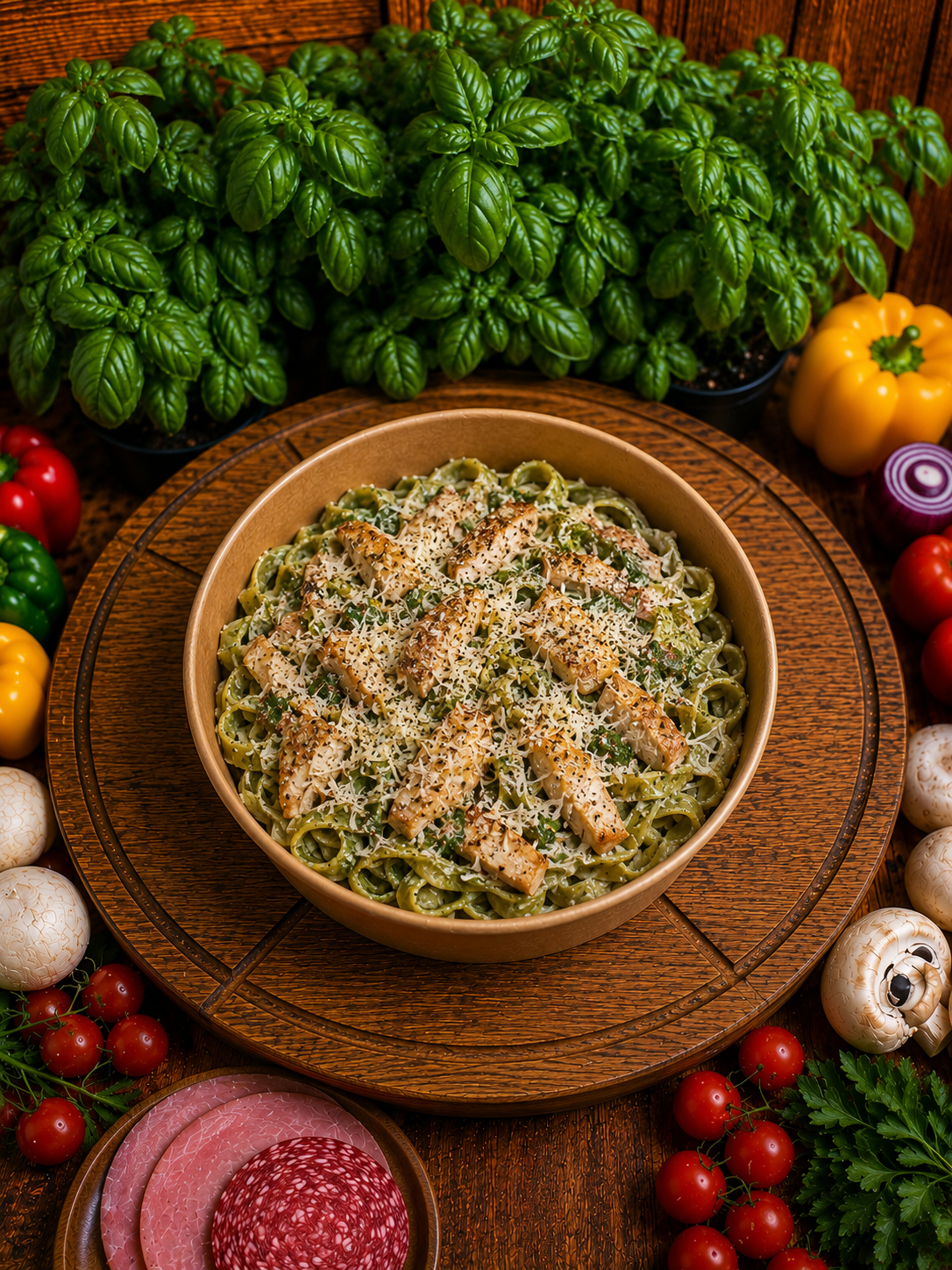 Tagiatelle szpinakowe